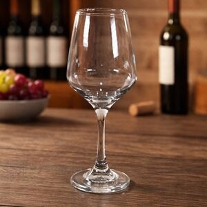 Vintage Stemmed Wine Glass 8.5 Inch Tall Clear Classic Dining Glass